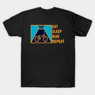 Eat sleep bike repeat quote minimal T-Shirt